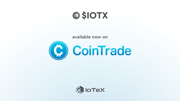 IoTeX’s IOTX Token Now Listed on CoinTrade — Expanding Reach in Japan